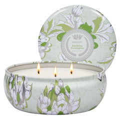 M&SENSE eucalyptus-scented candle in a 12oz tin with three wicks