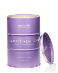 M&SENSE Eucalyptus Lavender scented candle front view 21.2oz