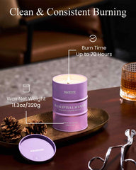 Candle burning in a cozy living space