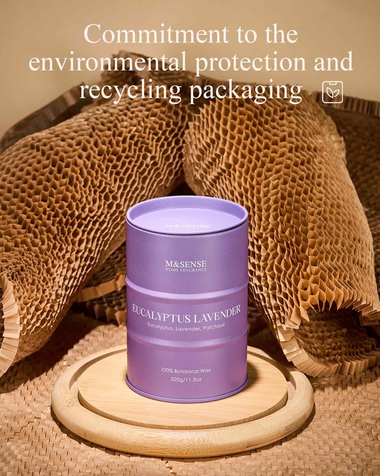 Recyclable packaging with honeycomb paper and cardboard