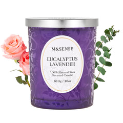Botanical-inspired design on the candle jar