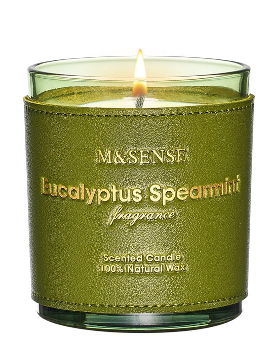 M&SENSE Eucalyptus Mint scented candle 10oz with vegan soy wax