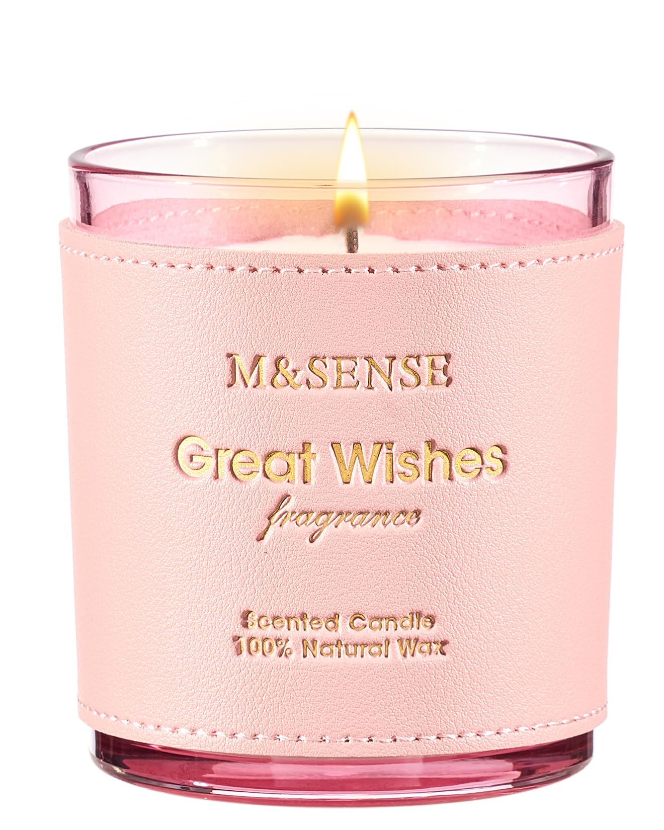 M&SENSE Floral Citrus scented candle in glass jar with vegan soy wax