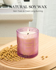 Close-up of wick and melted soy wax on M&SENSE Fresh Melon candle