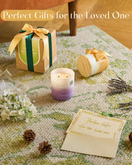 Gift-ready candle in decorative packaging