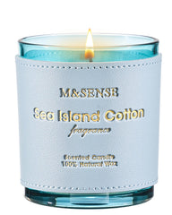 M&SENSE Green Floral Musky Scented Candle in 10oz jar with vegan soy wax