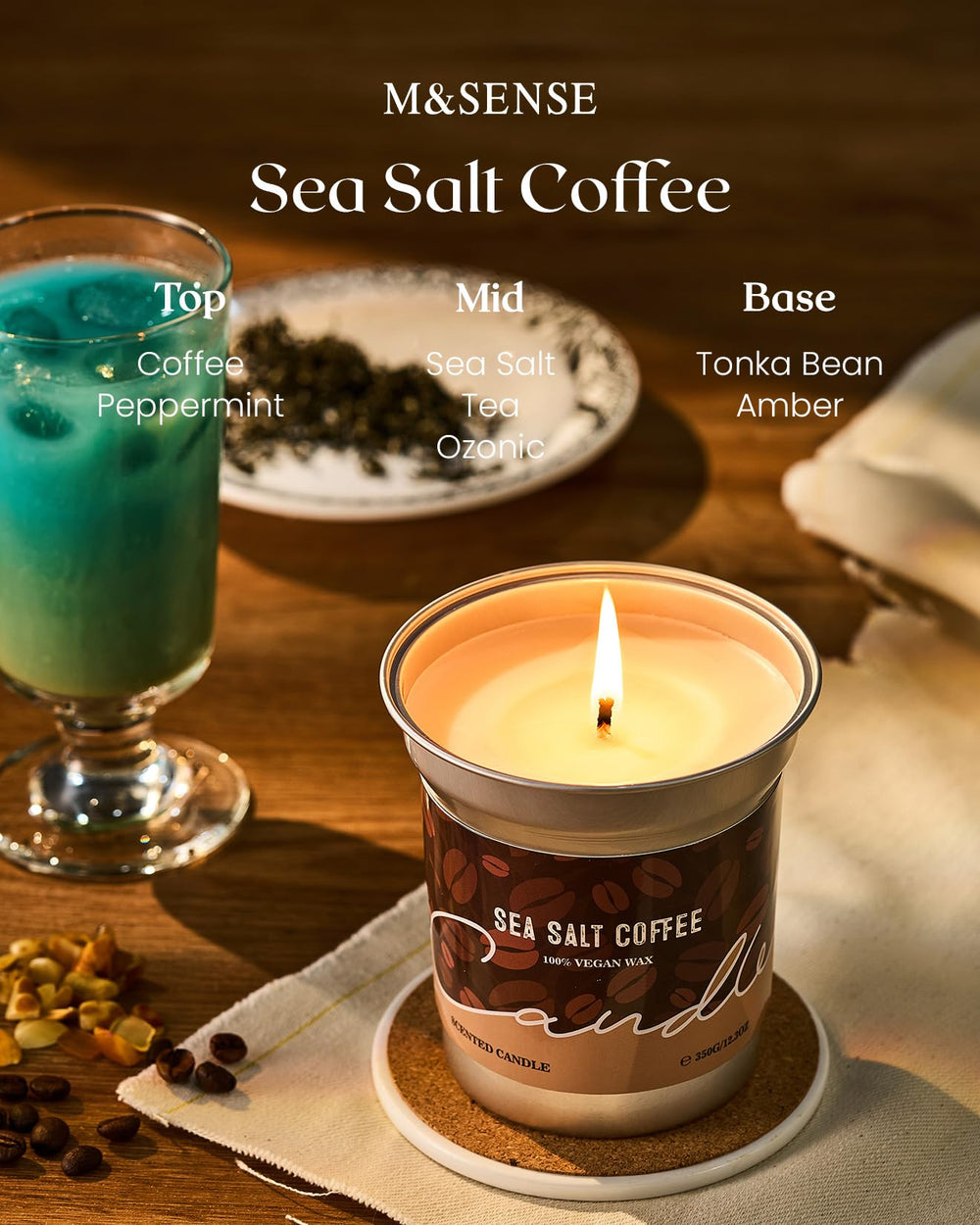 Three sizes available: 7oz candle in the M&SENSE line