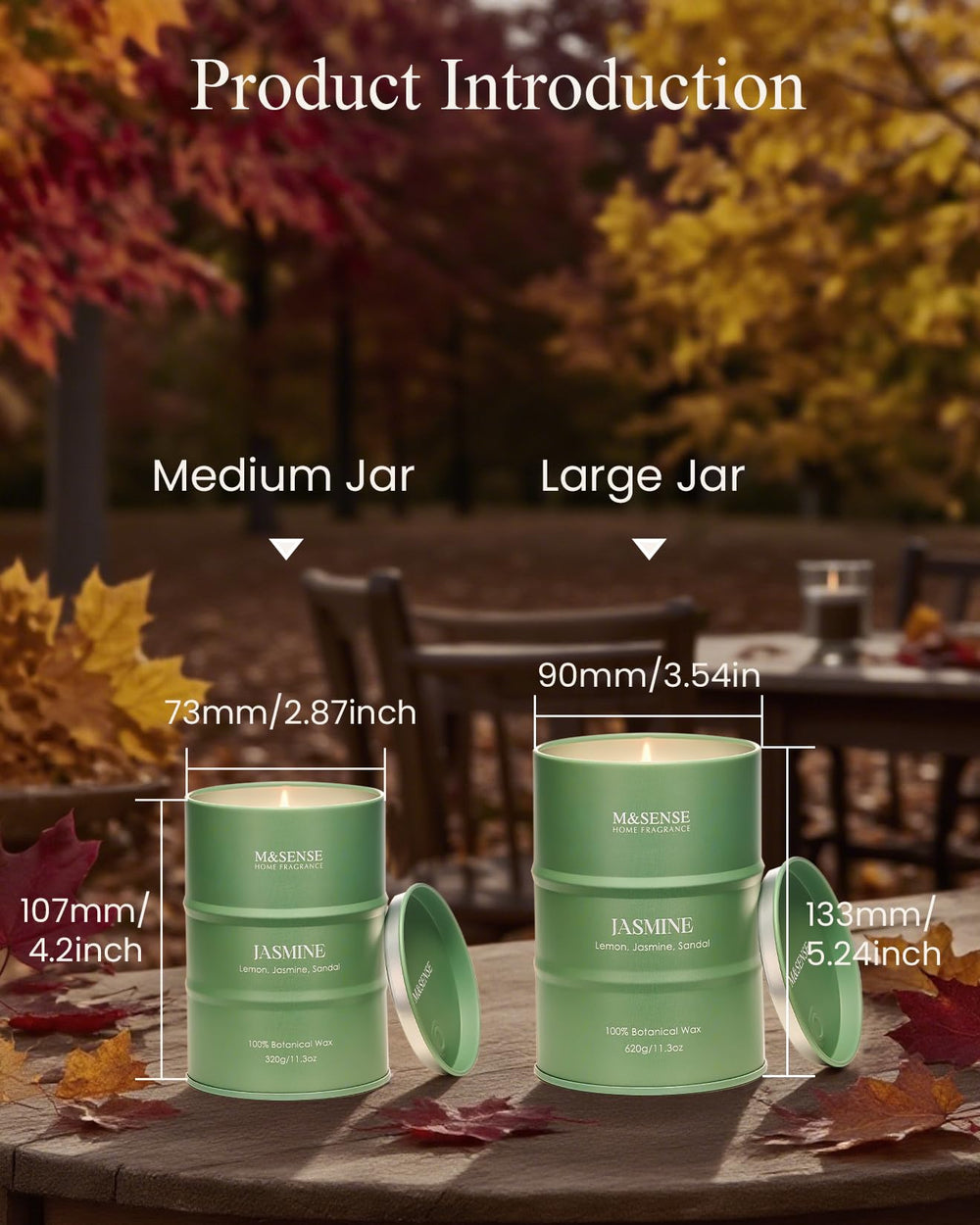 Elegant gift box packaging for M&SENSE Jasmine candle