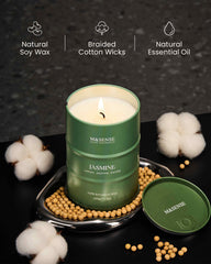 Lead-free cotton flat braid wick in M&SENSE Jasmine candle