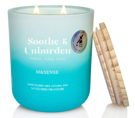 M&SENSE Jasmine & YlangYlang candle in a 14oz jar