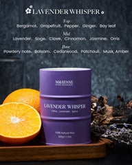 Close-up of natural soy-palm wax blend