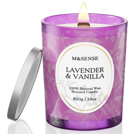 M&SENSE Lavender Vanilla candle in 18oz jar