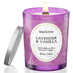 M&SENSE Lavender Vanilla candle in 18oz jar