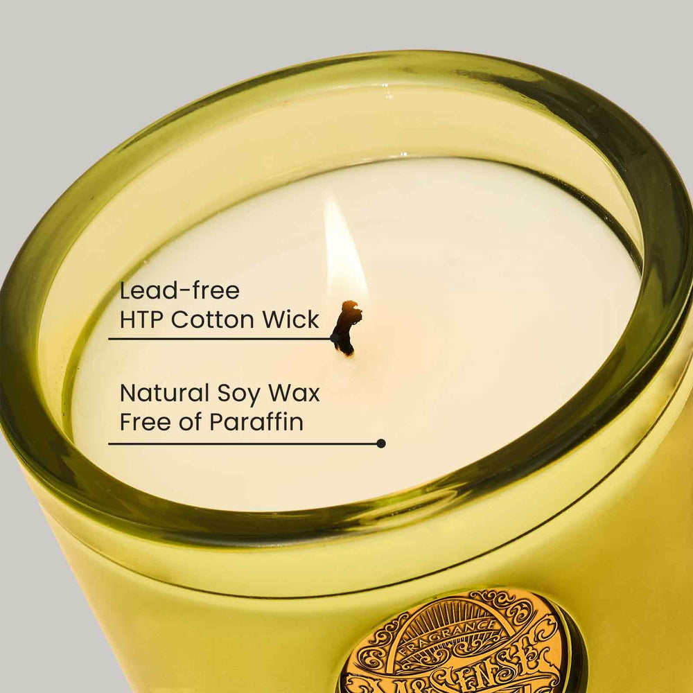 Lead-free cotton wick used for clean, 50-hour burn