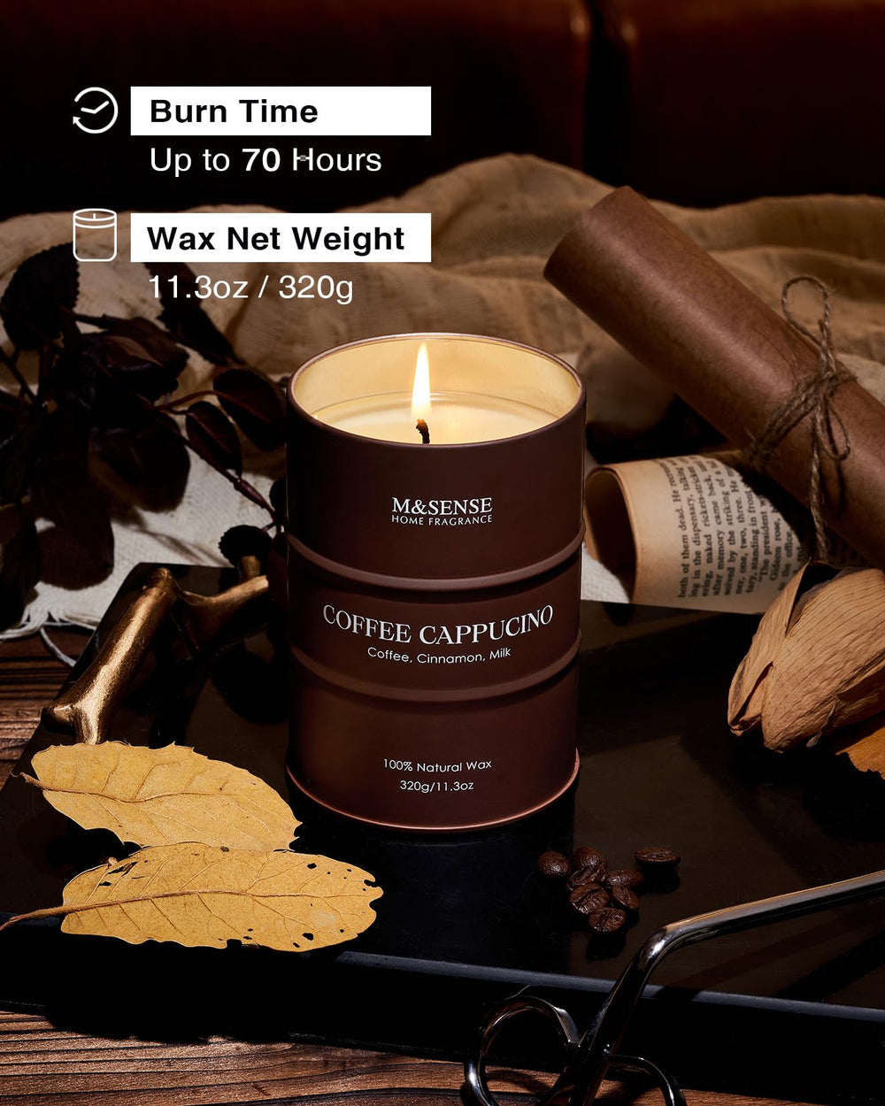 Elegant gift box packaging for M&SENSE Lemon Candle