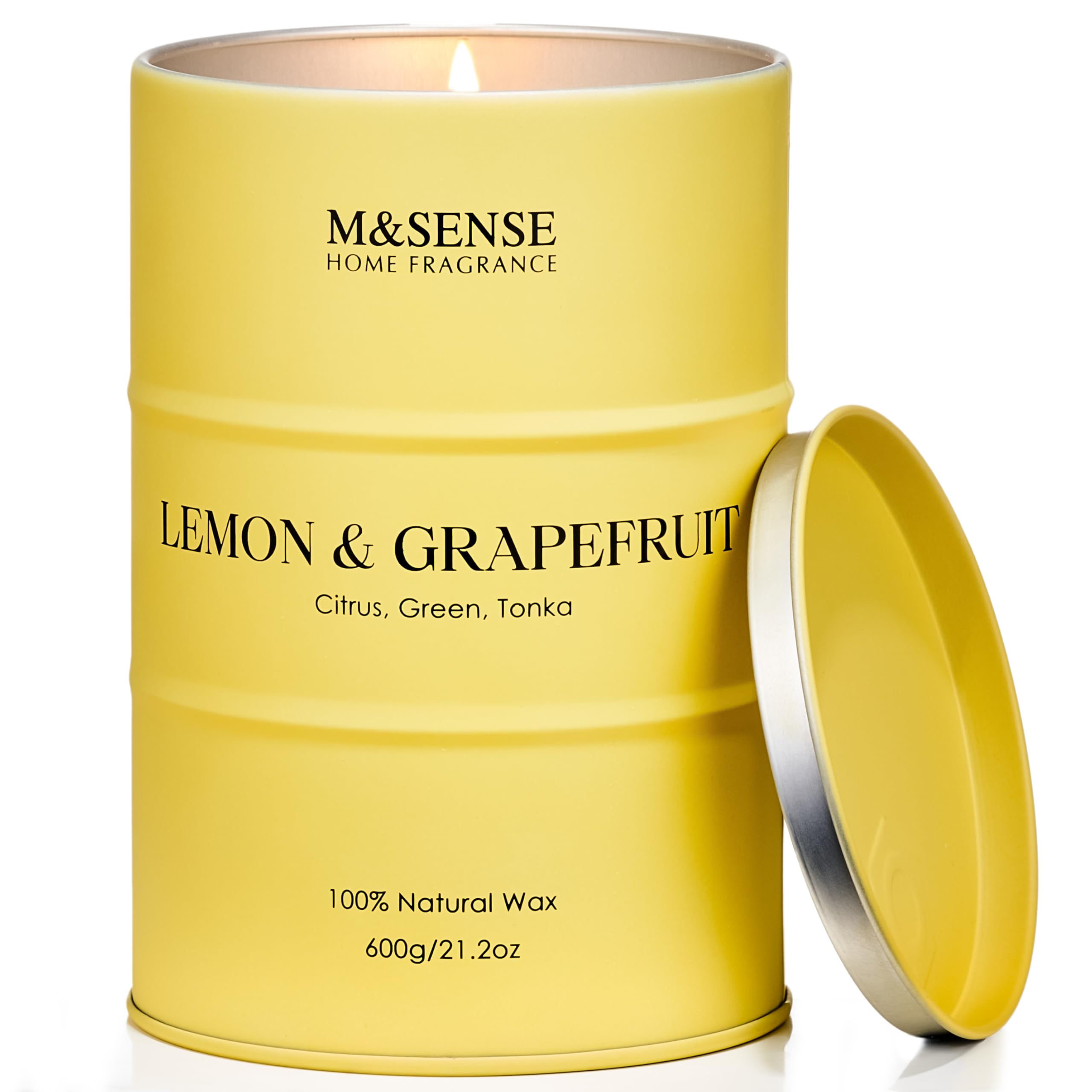 M&SENSE Lemon Candle Large in tin with label visible