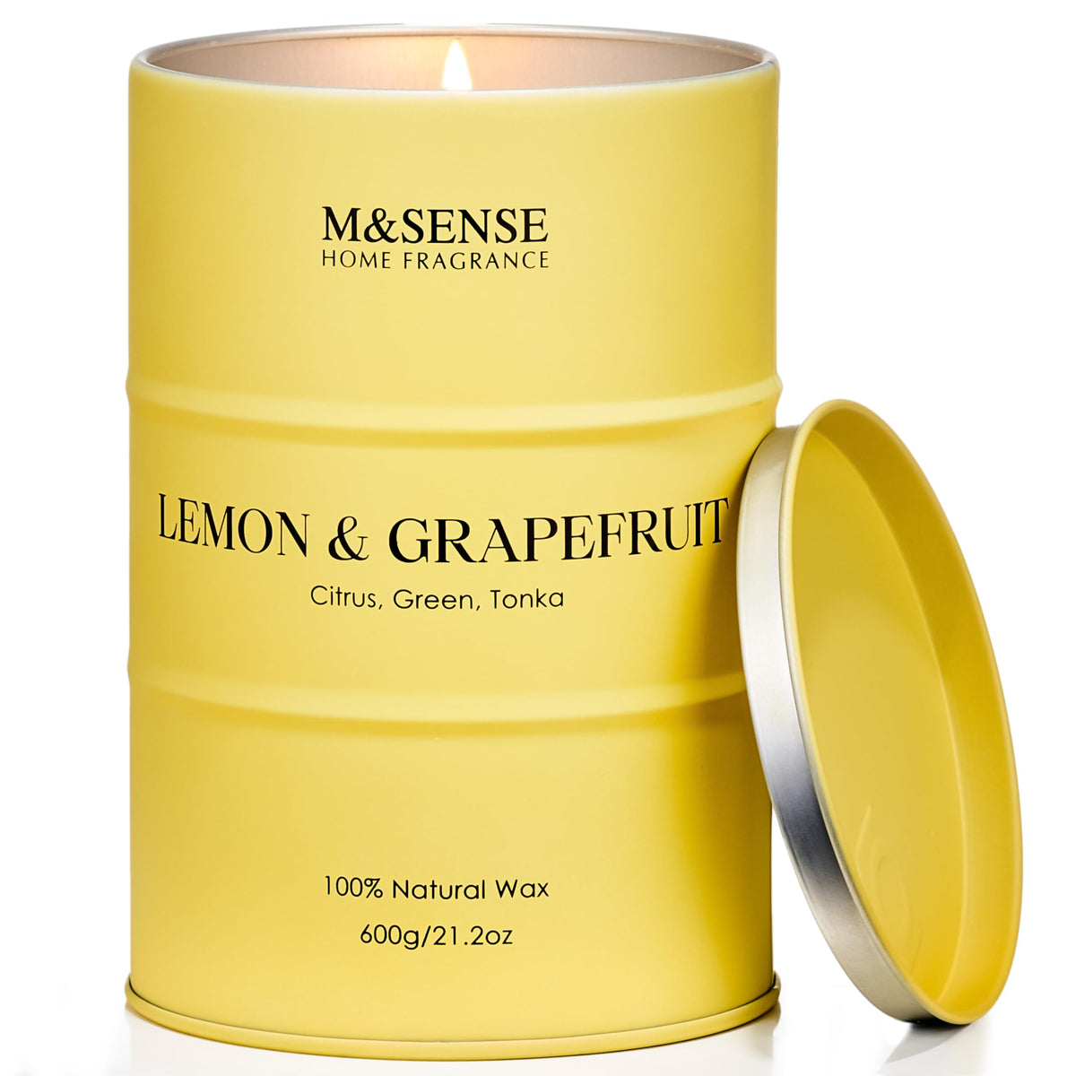 M&SENSE Lemon Candle Large in tin with label visible