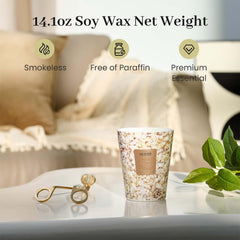 Elegant marble textured jar candle for home decor