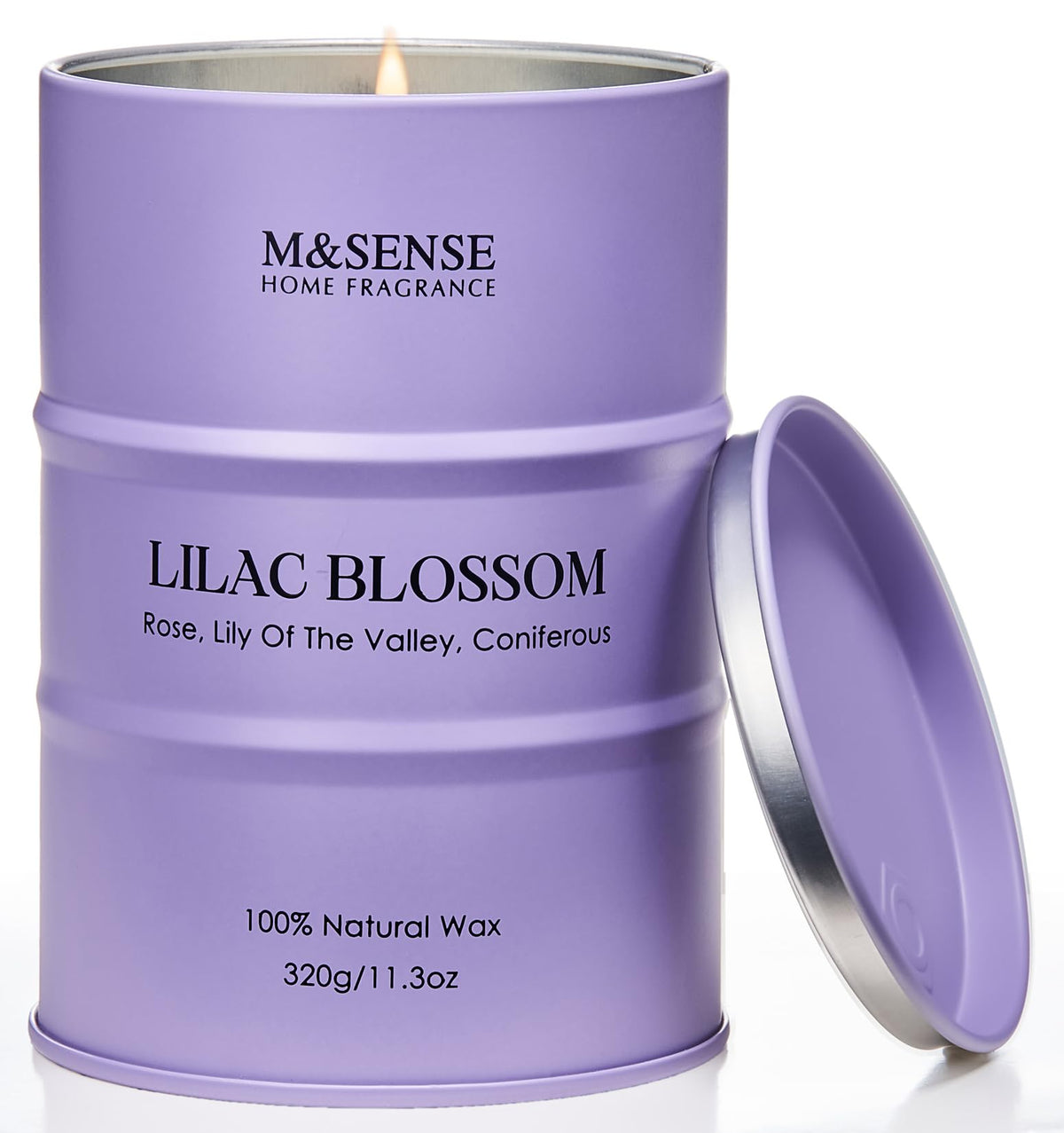 M&SENSE Lilac Blossom Soy Candle 11.3oz tin