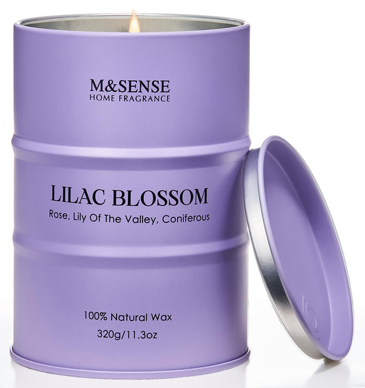 M&SENSE Lilac Blossom Soy Candle 11.3oz tin