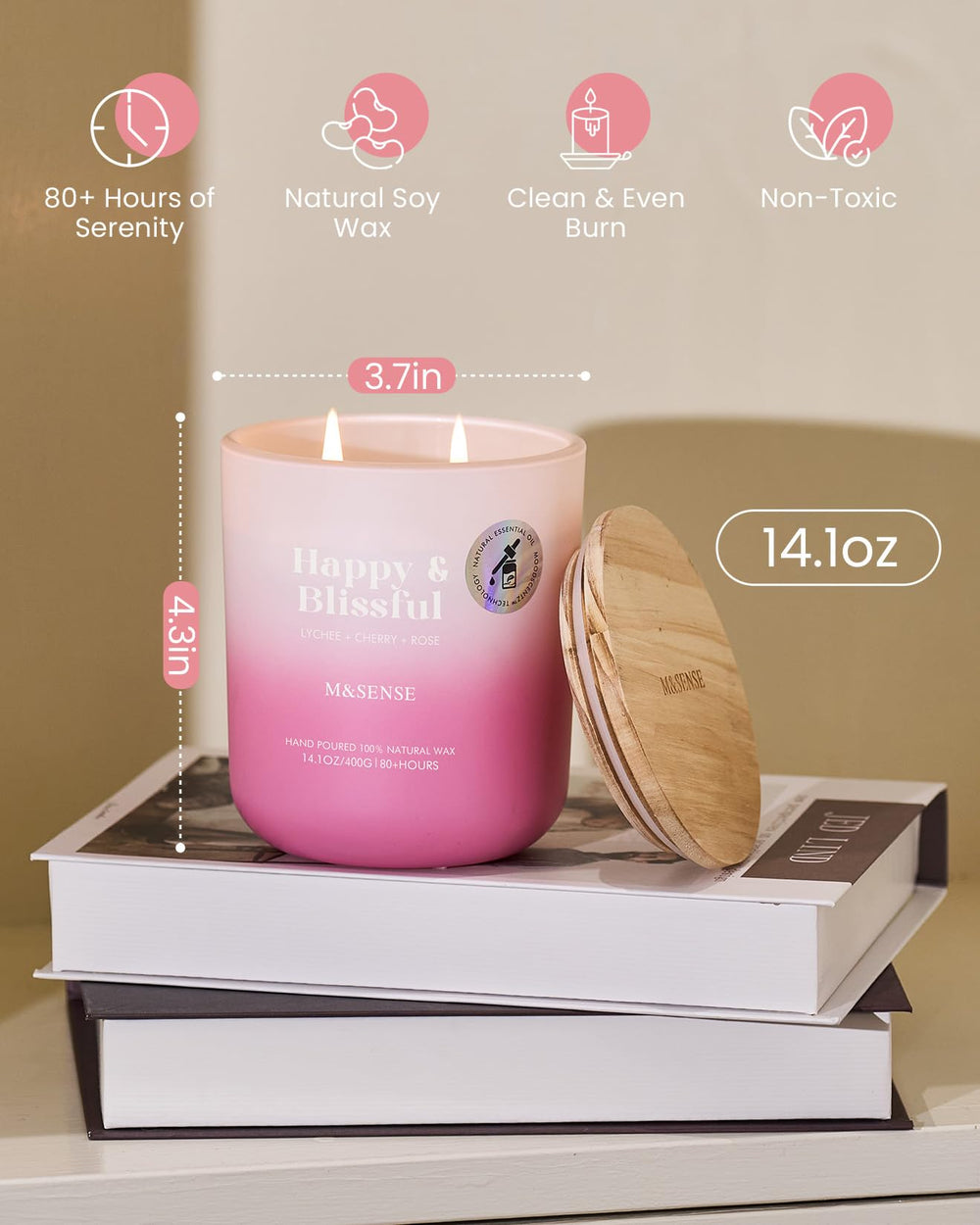 Lit candle showing warm glow and aroma