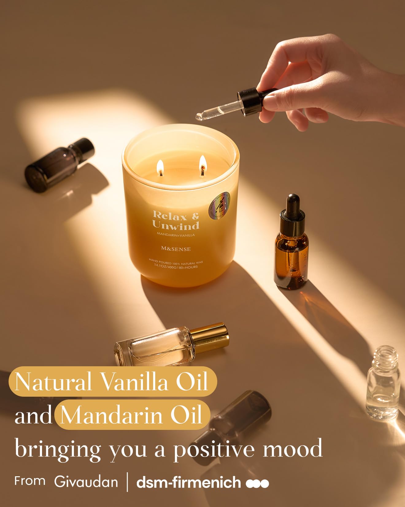14.1oz / 400g candle in a clear glass jar