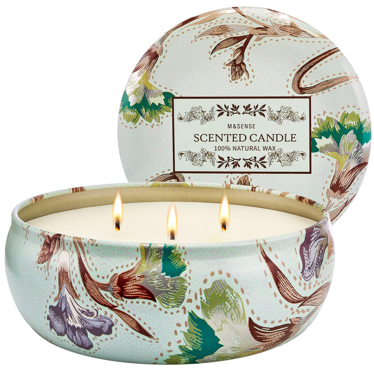 Mint Basil 12oz 3-Wick Soy Candle in travel tin