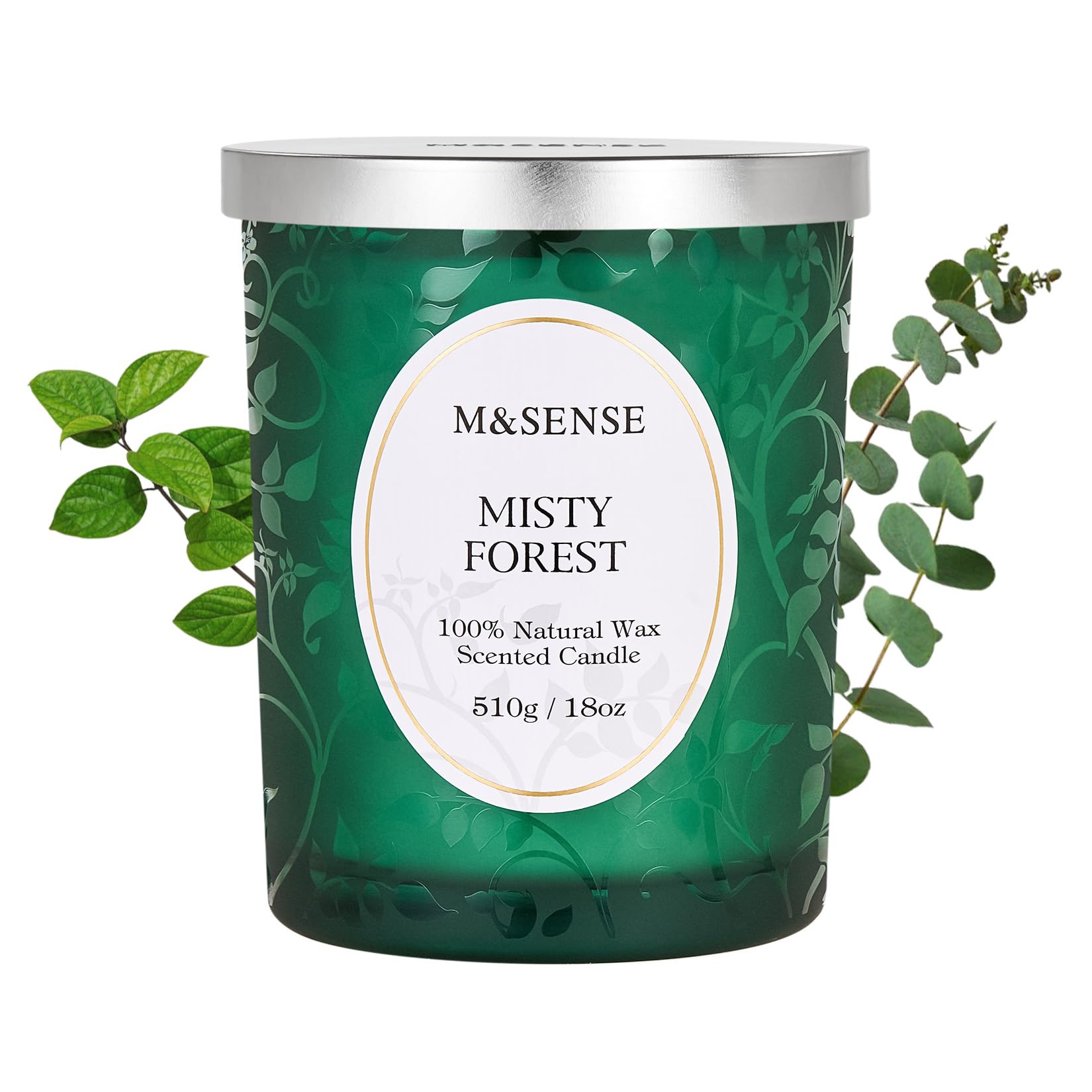 Relaxing pine forest ambiance scene with Misty Pine Forest candle