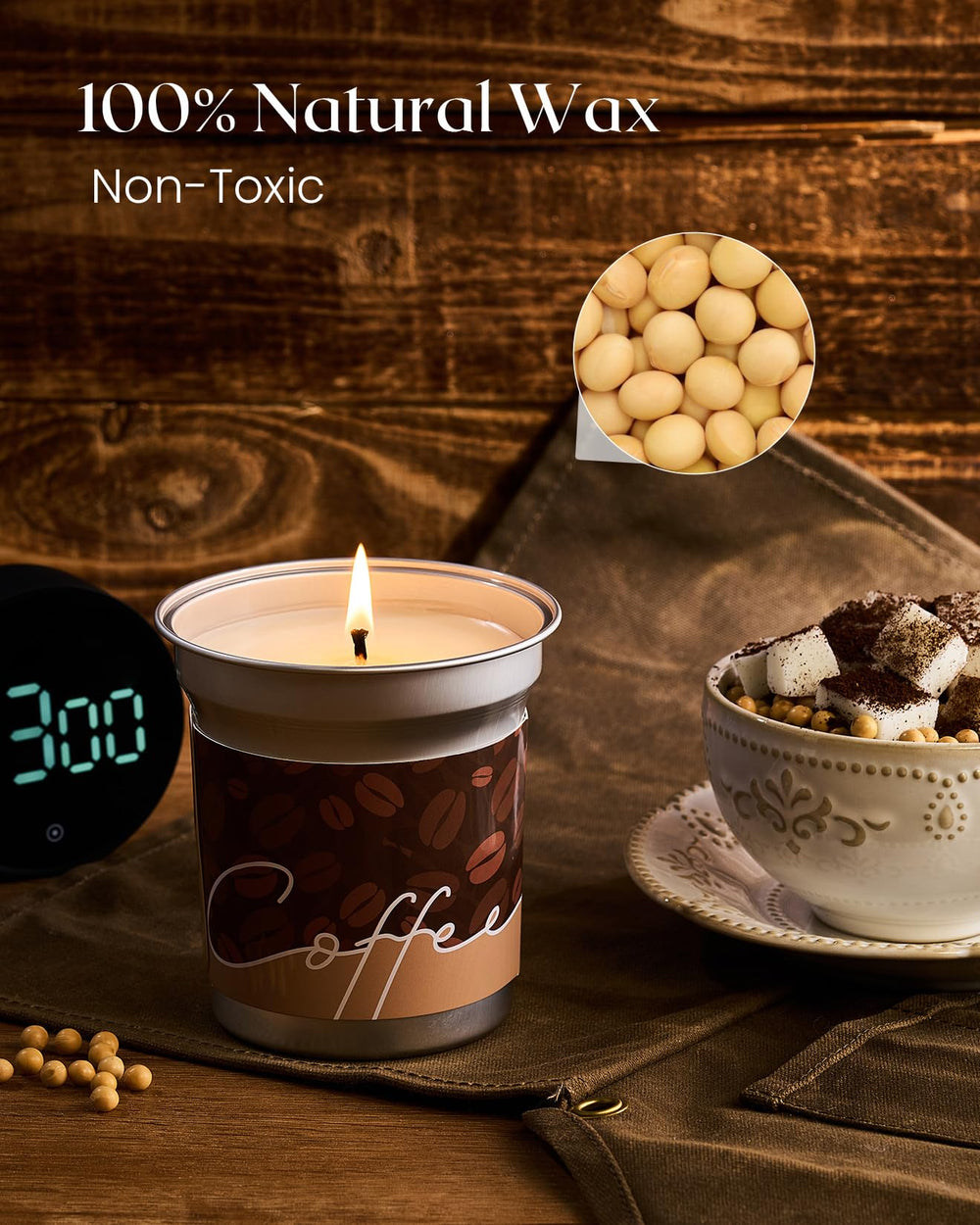 M&SENSE Mocha Coffee Candle 16.2oz large candle