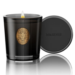 M&SENSE Natural Soy Candle in Crisp Chill & Black, 9.2 oz, 50-hour burn time