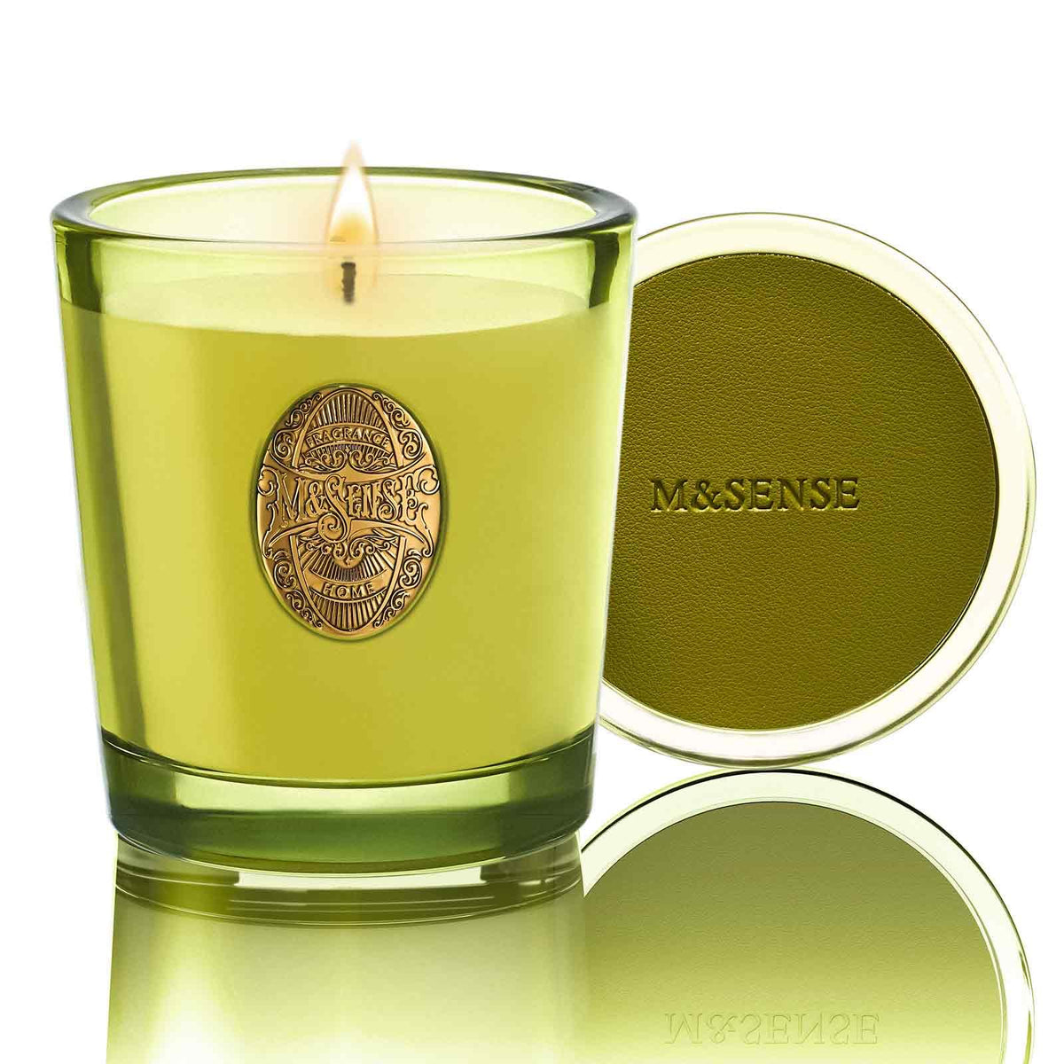 M&SENSE natural soy candle in Seattle Rainforest & Matcha Green, 9.2 oz