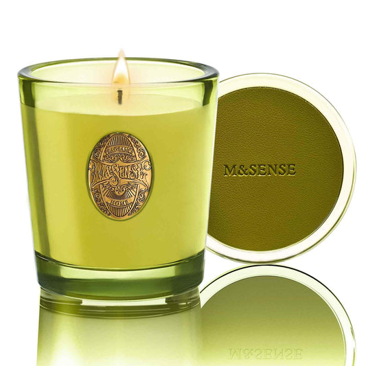 M&SENSE natural soy candle in Seattle Rainforest & Matcha Green, 9.2 oz