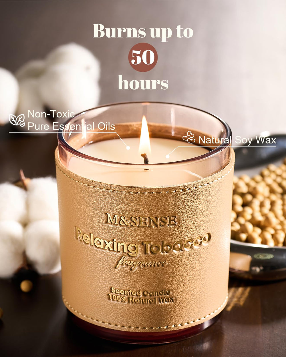 Non-toxic clean-burning candle using US wax