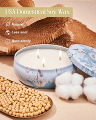 Packaging for M&SENSE Ocean Waters candle in recyclable box