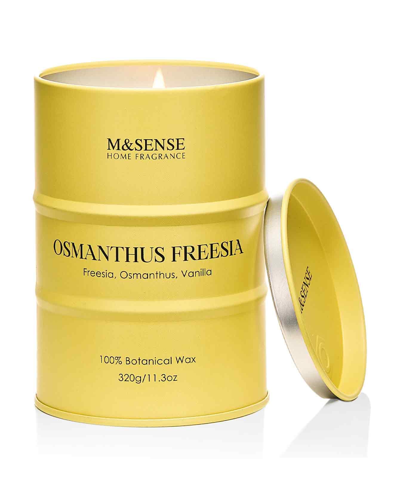 M&SENSE Osmanthus Freesia scented candle in recyclable tin
