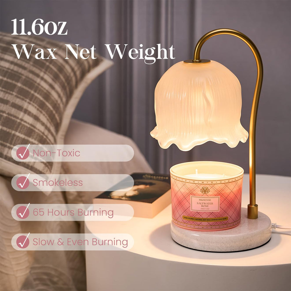 Reusable glass vessel of plaid-pattern candle Saltwater Rose