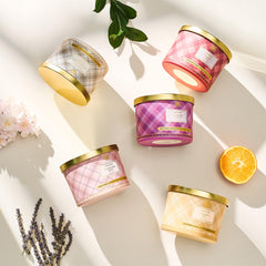 Candle label and packaging for M&SENSE Saltwater Rose fragrance