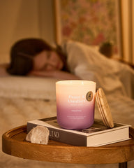 Reusable glass jar for M&SENSE Lavender Amber Candle