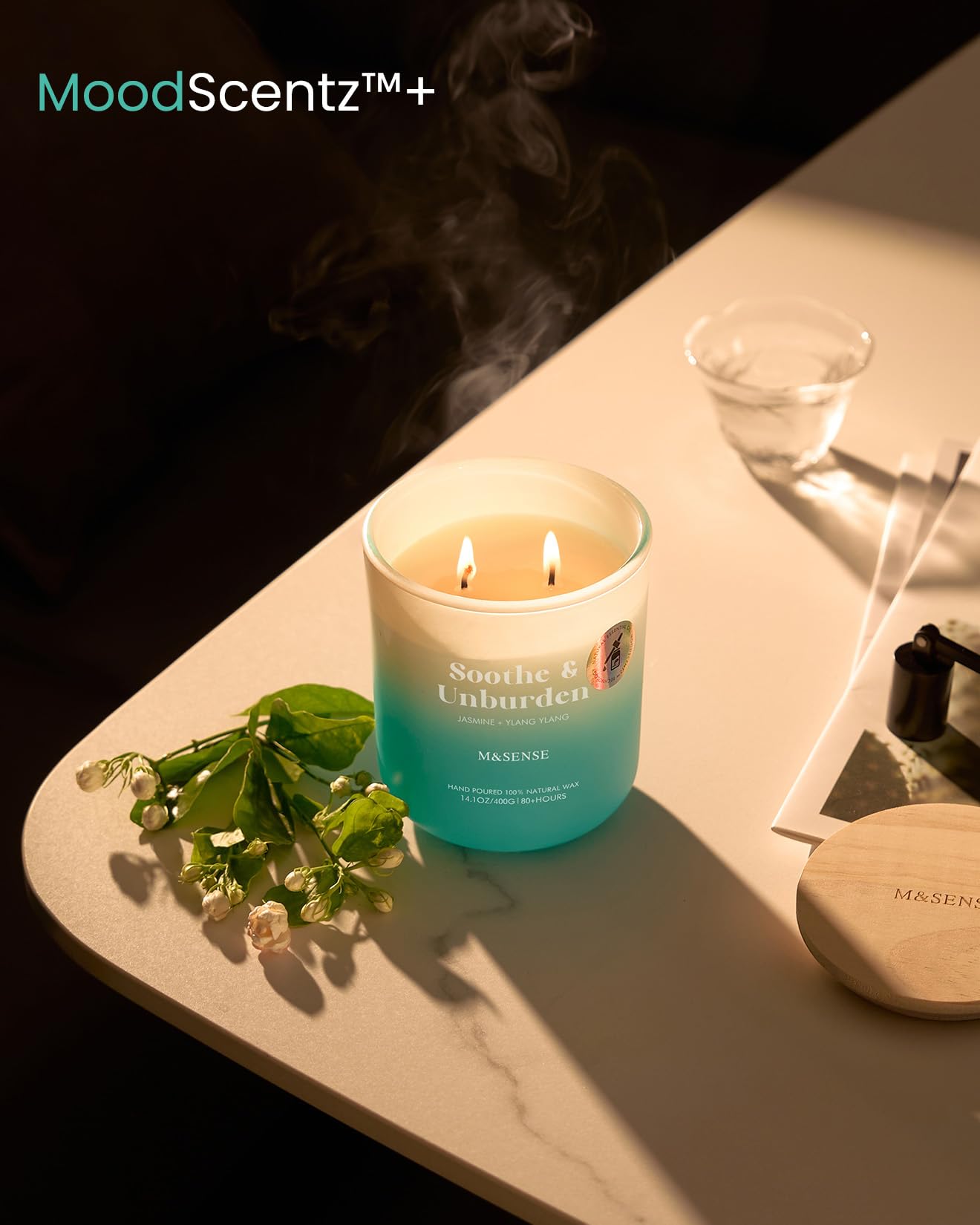 Reusable glass jar candle with sustainable design