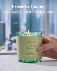 Home decor setup featuring the M&SENSE Sage Citrus candle