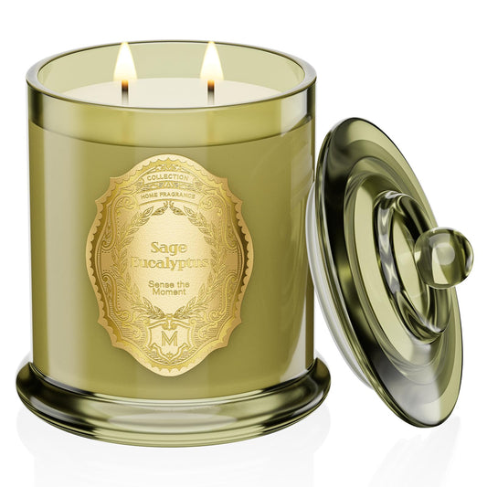 M&SENSE Sage Eucalyptus candle in amber jar, 12.7oz, 2-wick