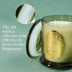 Non-toxic, paraffin-free soy candle label details