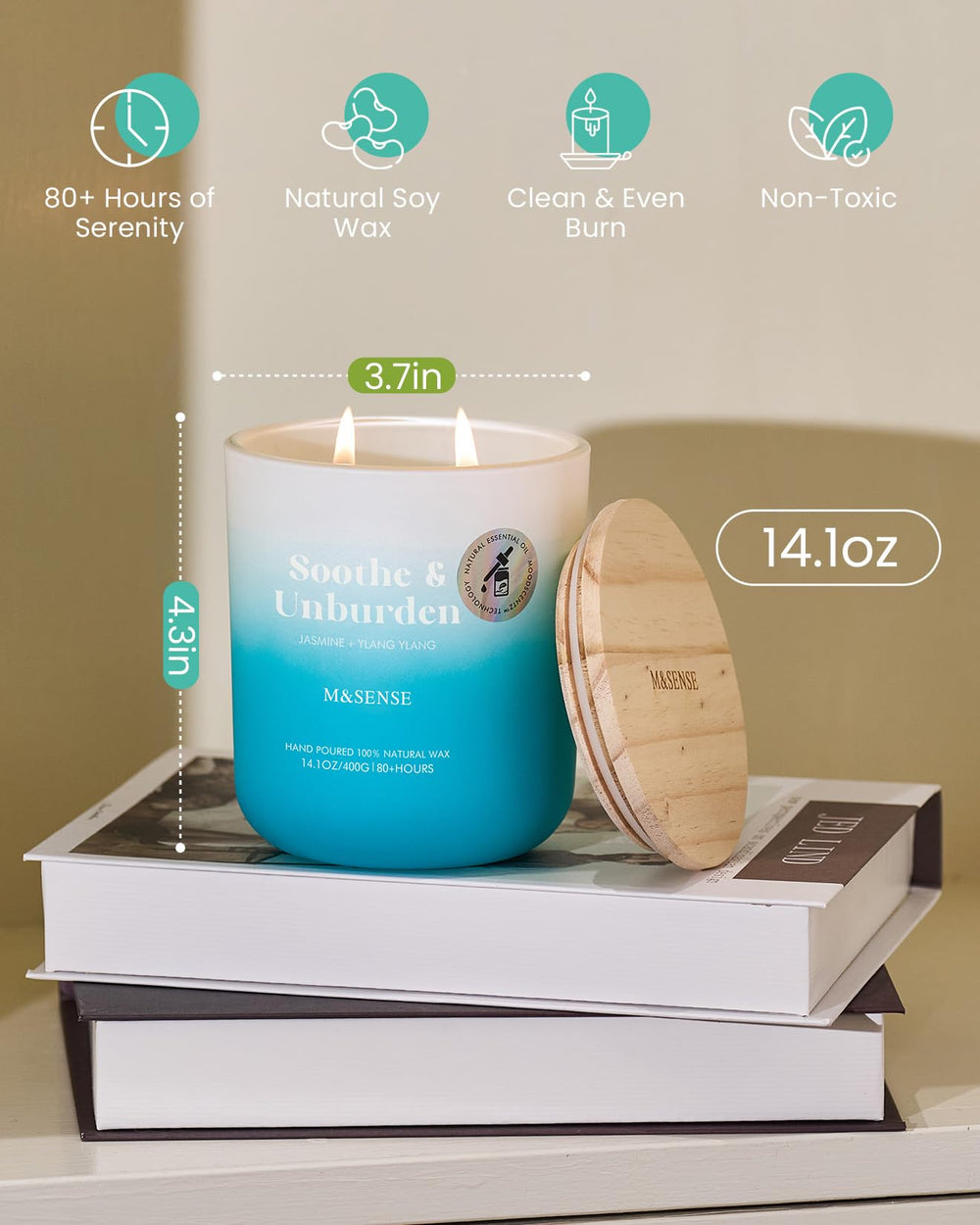 Non-toxic American-grown soy wax candle