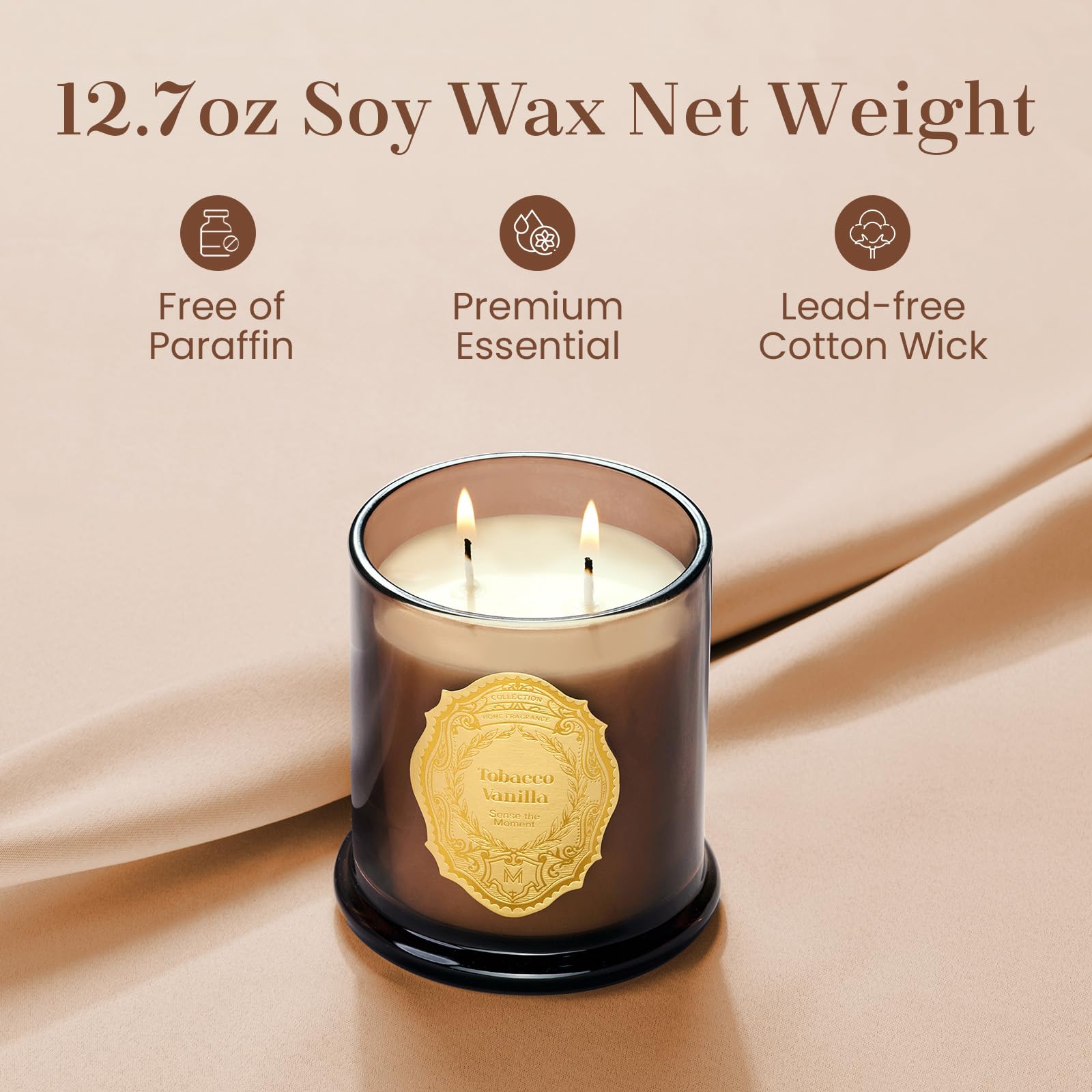 Close-up of the 2-wick setup and warm glow