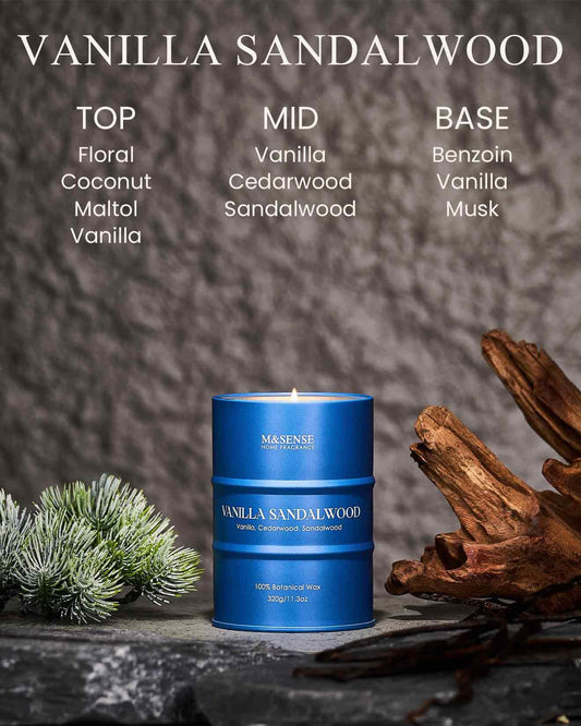 Close-up of natural soy blend wax and sandalwood fragrance