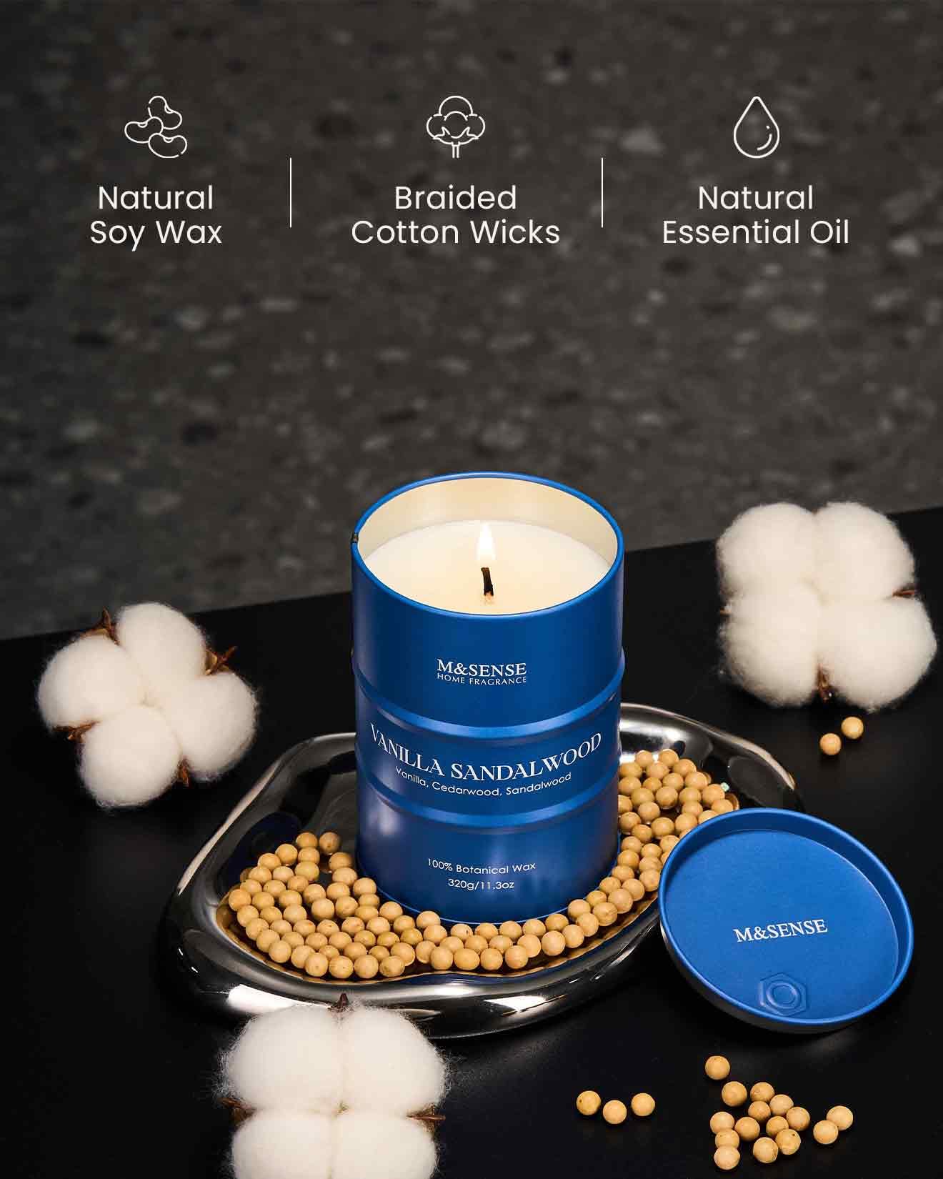 Lead-free cotton flat braid wick inside candle