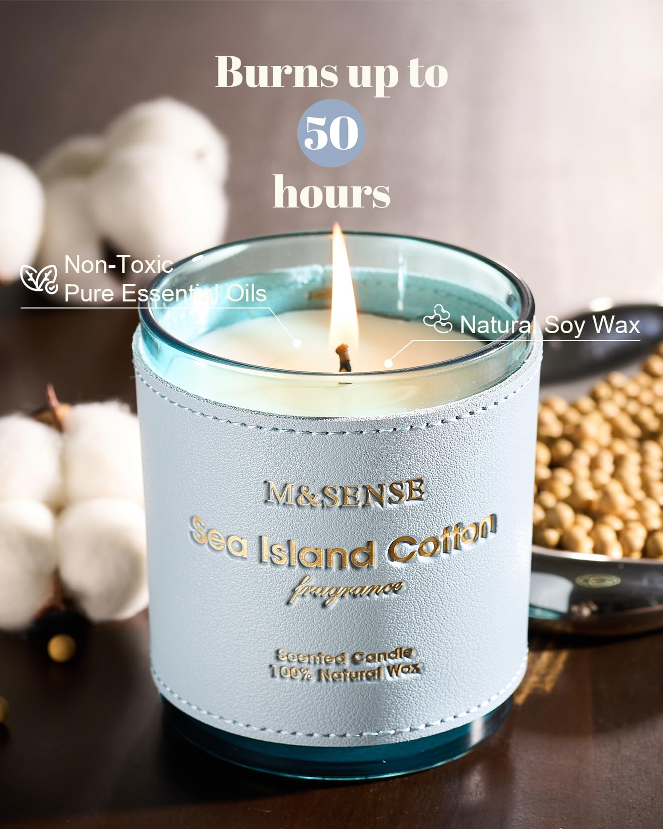 Close-up of vegan soy-wax being poured for M&SENSE candle
