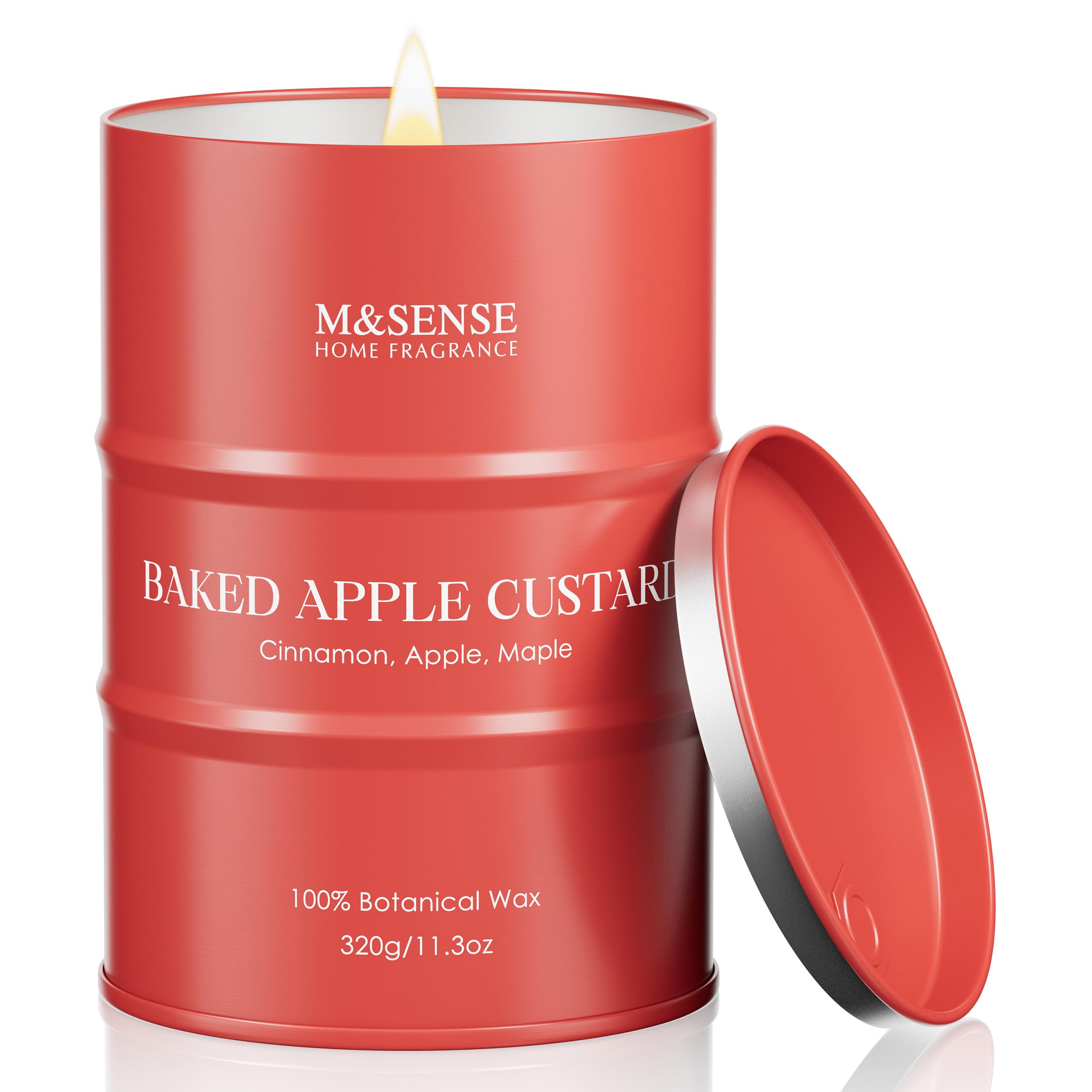 Vela M&SENSE con aroma a manzana horneada para crear ambiente cálido.