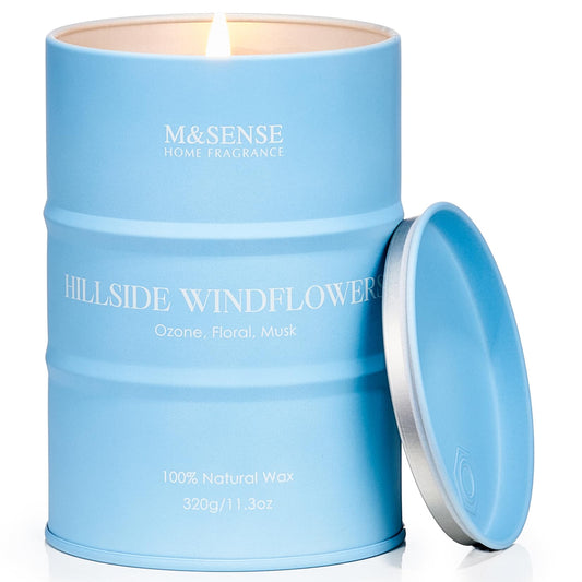 M&SENSE White Flowers Soy Scented Candle in recyclable tin