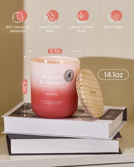 Close-up of natural soy wax with two wicks